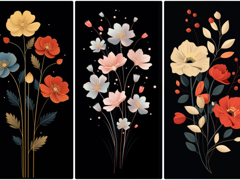 120 Flowers Poster Illustration Backgrounds CG 텍스쳐
