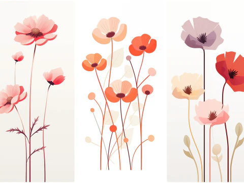 120 Flowers Poster Illustration Backgrounds CG Textures