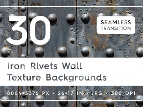 30 fundos de textura de parede com rebites de ferro Texturas CG