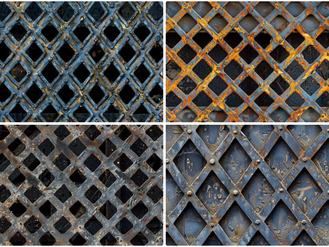 30 Metal Grate Texture Backgrounds CG Textures