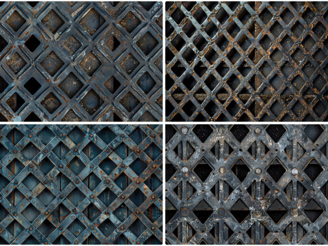 30 Metal Grate Texture Backgrounds CG Tekstury