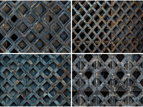 30 Metal Grate Texture Backgrounds CG Textures