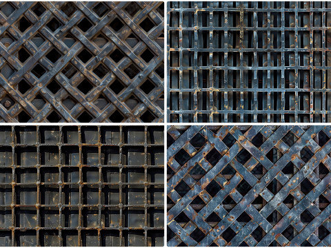 30 Metal Grate Texture Backgrounds CG Tekstury
