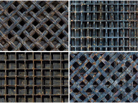 30 Metal Grate Texture Backgrounds CG Textures