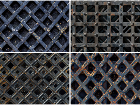 30 Metal Grate Texture Backgrounds CG Tekstury