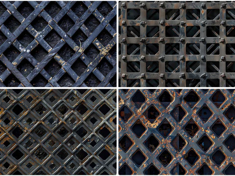 30 Metal Grate Texture Backgrounds CG Textures