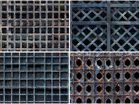 30 Metal Grate Texture Backgrounds CG Textures