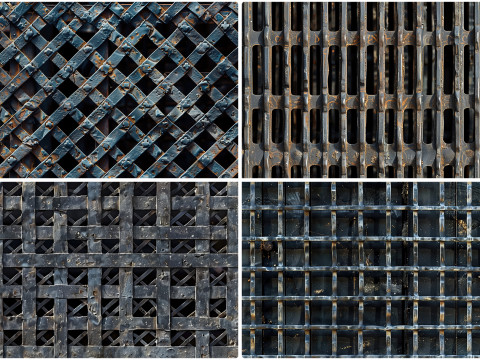 30 Metal Grate Texture Backgrounds CG Tekstury