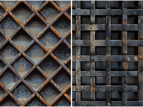 30 Metal Grate Texture Backgrounds CG Textures