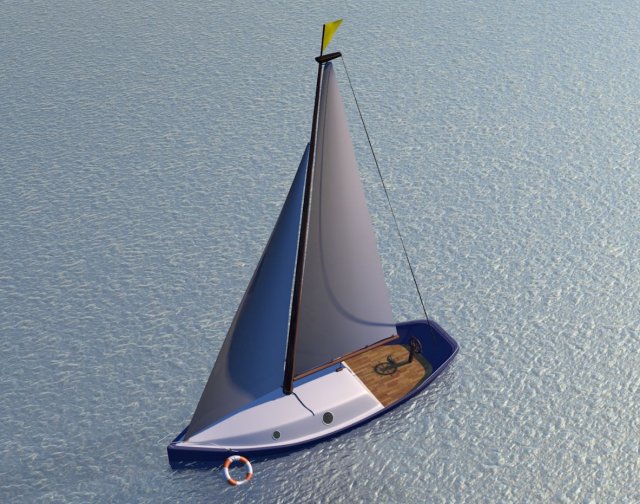 Pleasure boat 3D मॉडल .c4d .max .obj .3ds .fbx .stl .blend 