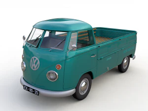 volkswagen transporter pick-up z pojedynczą kabiną - 1962 Model 3D