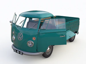 volkswagen transporter pickup single cab - 1962 3D Model