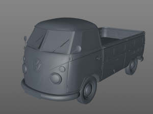 volkswagen transporter pickup single cab - 1962 3D Модель
