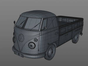 volkswagen transporter pickup single cab - 1962 3D Модель