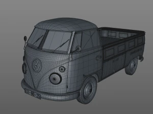 volkswagen transporter pickup single cab - 1962 3D Model