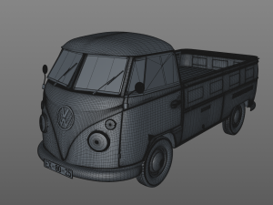 volkswagen transporter pickup single cab - 1962 3D Модель