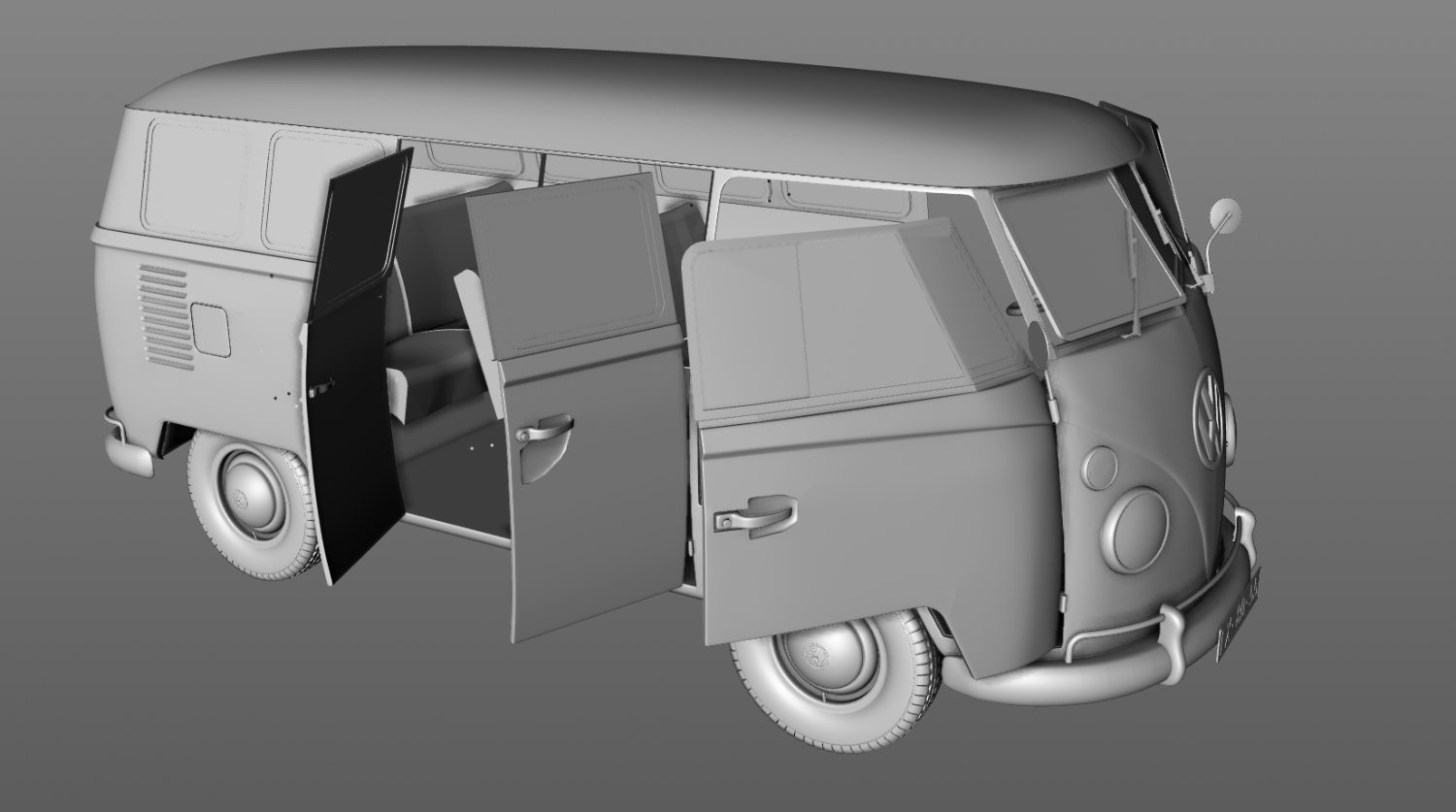 Onderzoek software Oppervlakkig vw kombi transporter 3D Model in Classic Cars 3DExport