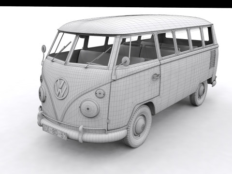Vw kombi transporter 3D 모델