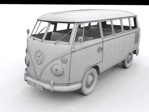 Vw kombi transporter 3D Model