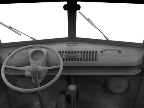 Vw kombi transporter 3D Model
