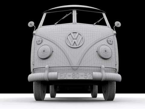Vw kombi transporter 3D Model