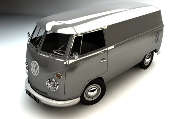 vw kombi cargo 3D Model .c4d .max .obj .3ds .fbx .stl .blend 