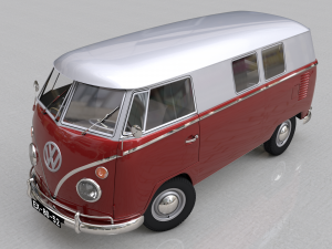 volkswagen transporter splitscreen camper van 1965 Modelo 3D