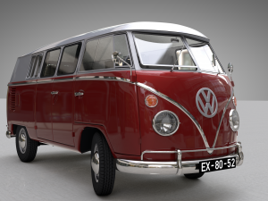 volkswagen transporter splitscreen camper van 1965 3D 模型