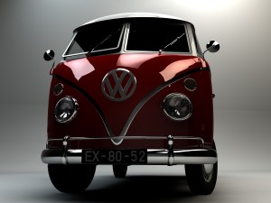 volkswagen transporter splitscreen camper van 1965 3D 模型
