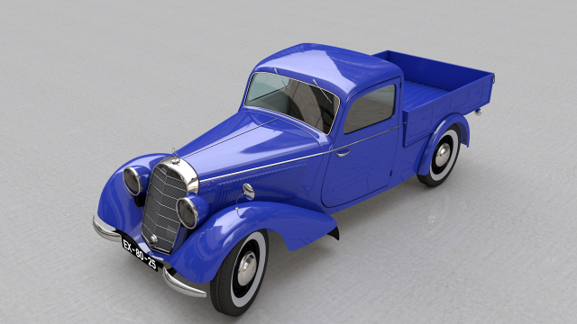 mercedes-benz 170v pickup 1947 Model 3D .c4d .max .obj .3ds .fbx .stl .blend 