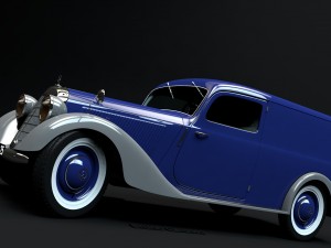 mercedes-benz 170v panel van 1952 Modello 3D