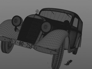 mercedes-benz 170v panel van 1952 Modello 3D