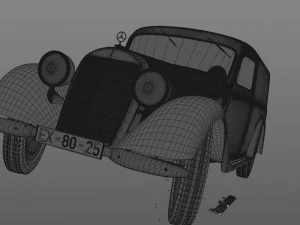 mercedes-benz 170v panel van 1952 3D Model