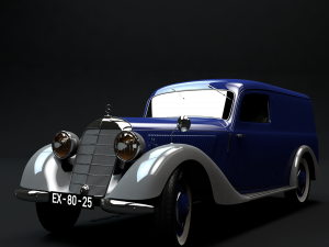 mercedes-benz 170v panel van 1952 Modello 3D