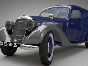 mercedes-benz 170v panel van 1952 Modello 3D