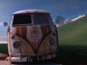 vw kombi cargo abandoned 3D Model