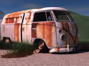 vw kombi cargo abandoned 3D Model