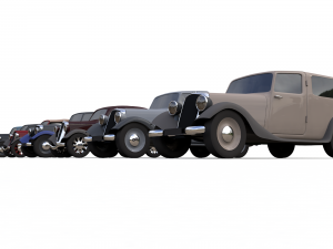 7 low-poly classic cars 3D मॉडल