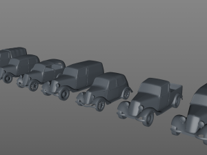 7 low-poly classic cars 3D मॉडल
