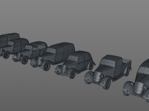 7 low-poly classic cars 3D मॉडल