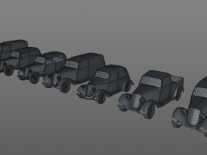 7 low-poly classic cars 3D मॉडल