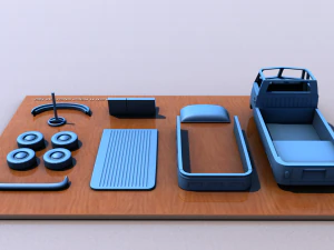 Volkswagen однокабинный тип 1 - 1962 г. 3D Принт Модель