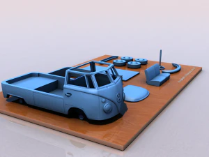 Volkswagen однокабинный тип 1 - 1962 г. 3D Принт Модель