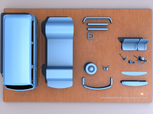 volkswagen bay window type 2 1969 Model Cetak 3D
