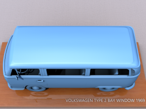 volkswagen bay window type 2 1969 Model Cetak 3D