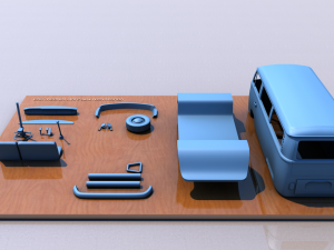 volkswagen bay window type 2 1969 Model Cetak 3D