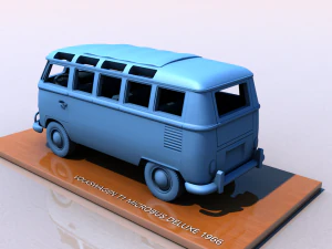 volkswagen microbus deluxe type 1 - 1968 3D Print Model