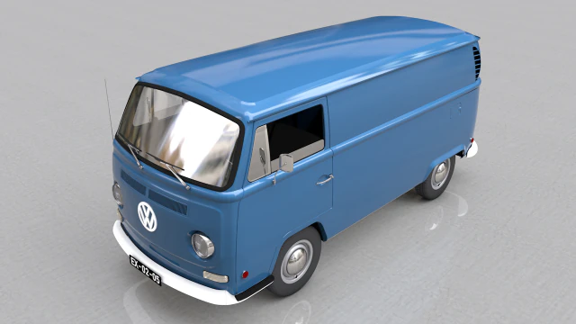 volkswagen transporter type 2 - 1972 3D Model .c4d .max .obj .3ds .fbx .stl .blend 