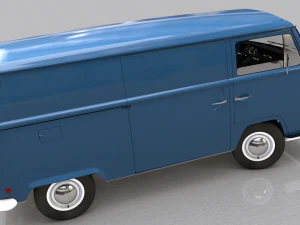 volkswagen transporter type 2 - 1972 3D Model