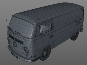 volkswagen transporter type 2 - 1972 3D Model